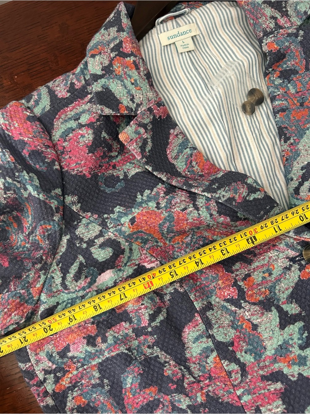 Sundance Floral Paisley Boho Blazer Cotton Colorful Large New - Picture 5 of 9